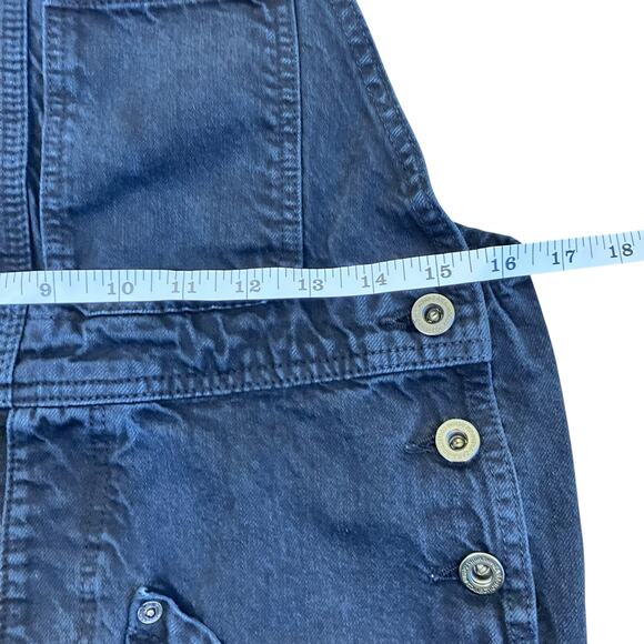 Zara Sz XS Carpenter Bib Overalls Cropped Relaxed Washed Black Utility Grunge - Picture 14 of 16